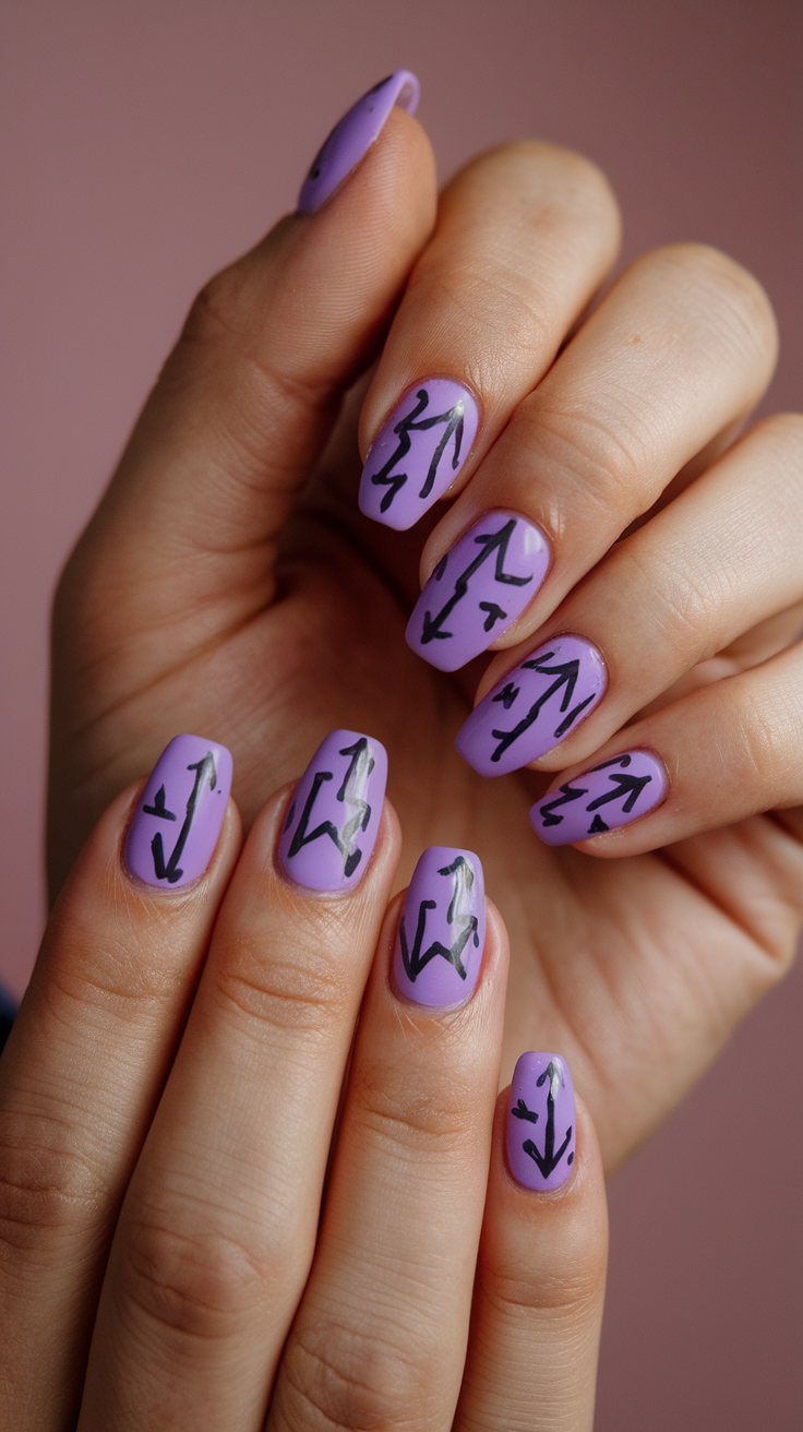 Mystic Purple Rune Nails